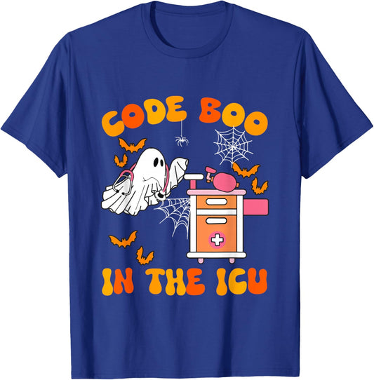 Ghost Code Boo In The ICU Nursing Gift Halloween Costume T-Shirt - T-Shirt | Royal