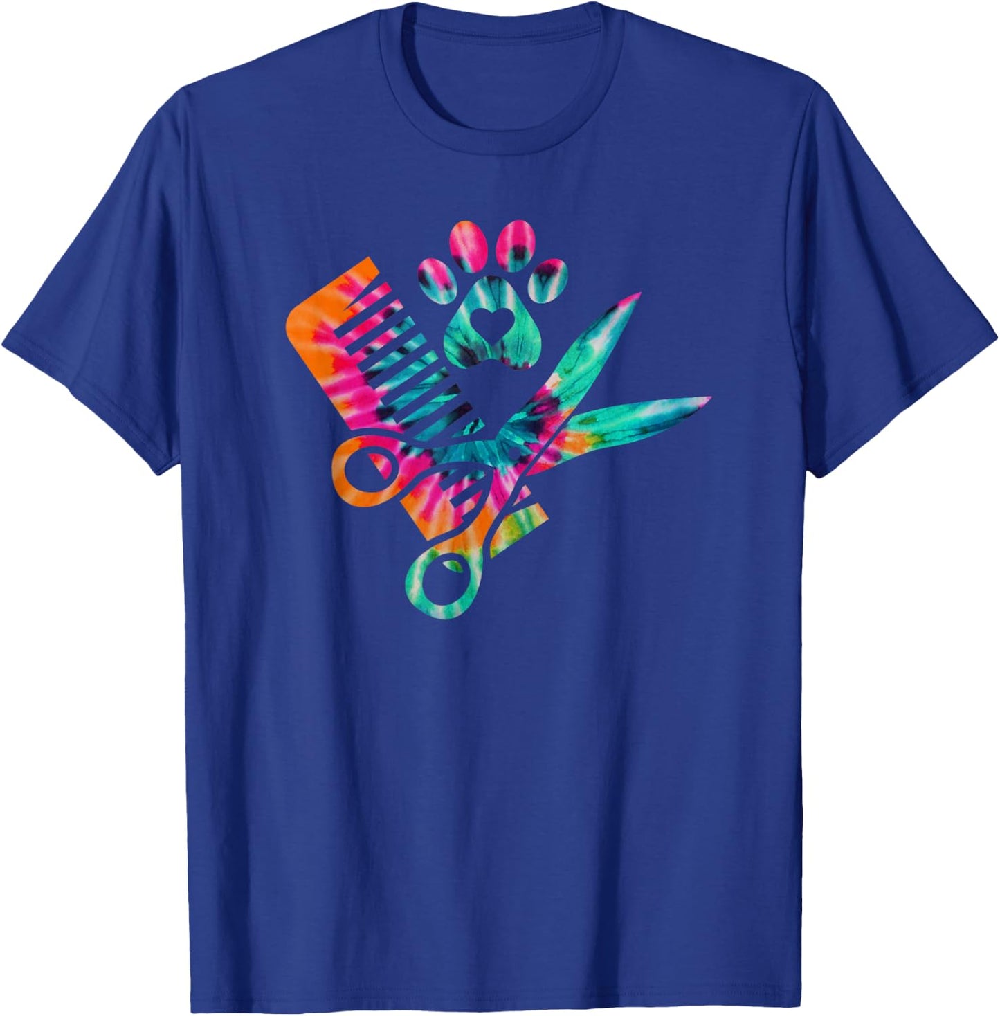 Dog Groomer Tie Dye cute for future Dog groomers Women Girls Kids T-Shirt - T-Shirt | Royal