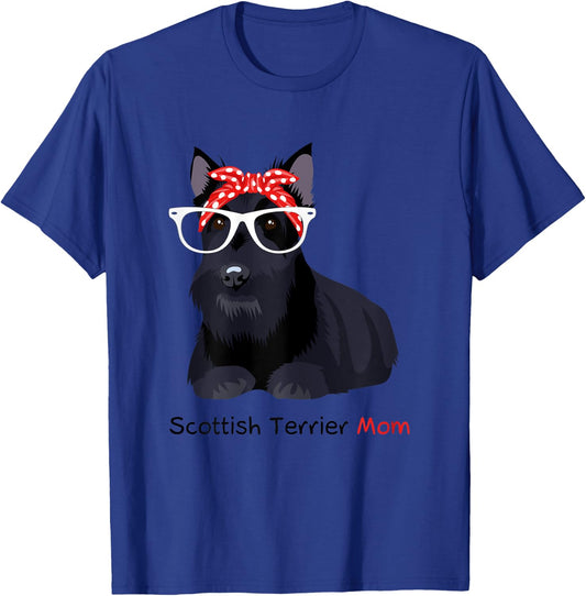 Scottish Terrier Mom Bandana Scottie Dog T-Shirt - T-Shirt | Royal