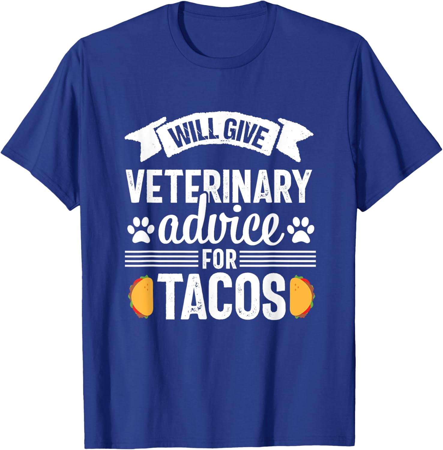 Funny Vet Tech Tacos Veterinary Assistant Animal Lover T-Shirt - T-Shirt | Royal