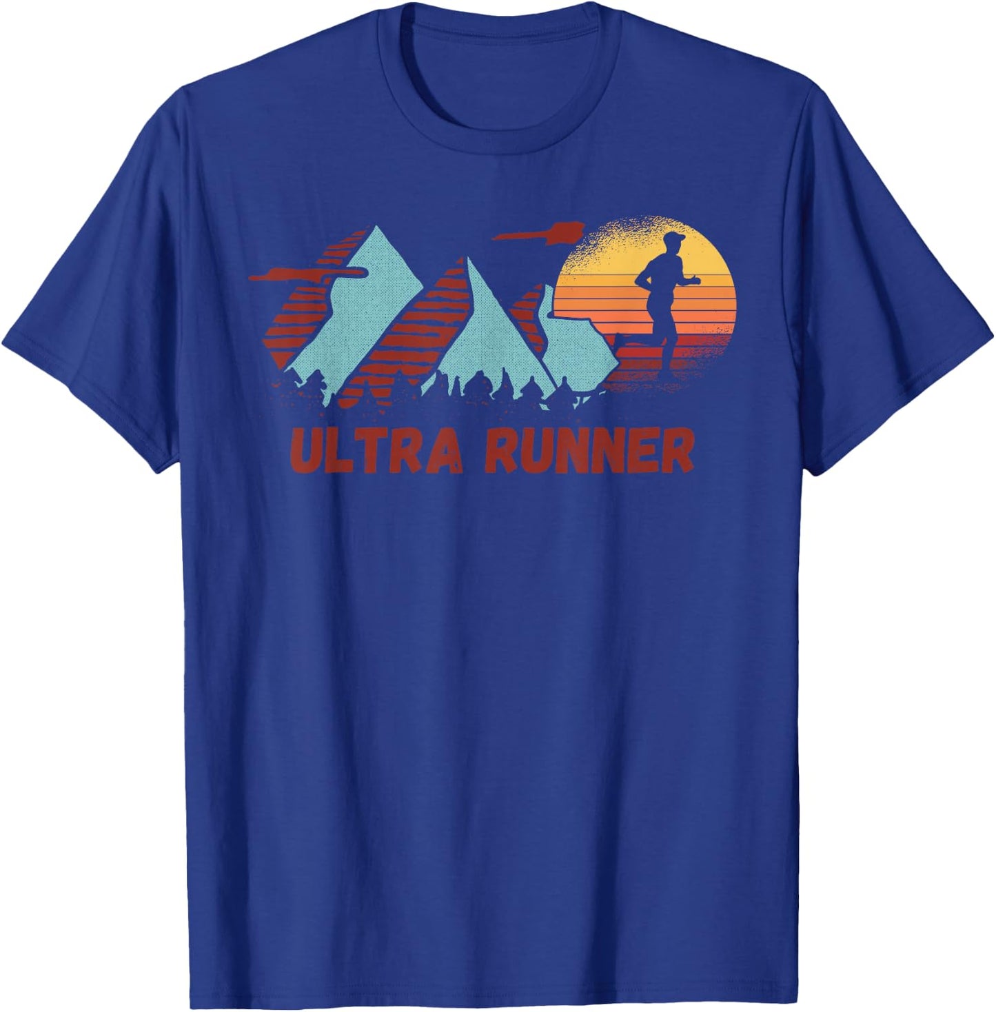 Ultra Runner Vintage Retro Runner Marathon Running Jogger T-Shirt - T-Shirt | Royal