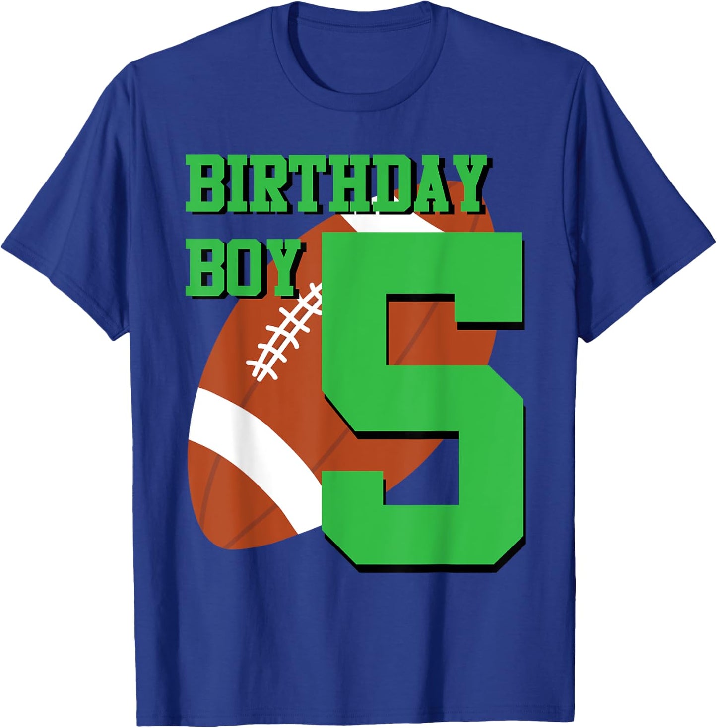 5th Birthday Football Boy | 5 year old Field Players T-Shirt - T-Shirt | Royal