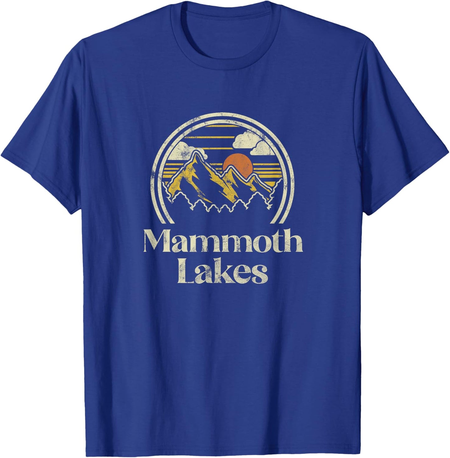 Vintage Mammoth Lakes Mountains California Hiking Camp Retro T-Shirt - T-Shirt | Royal