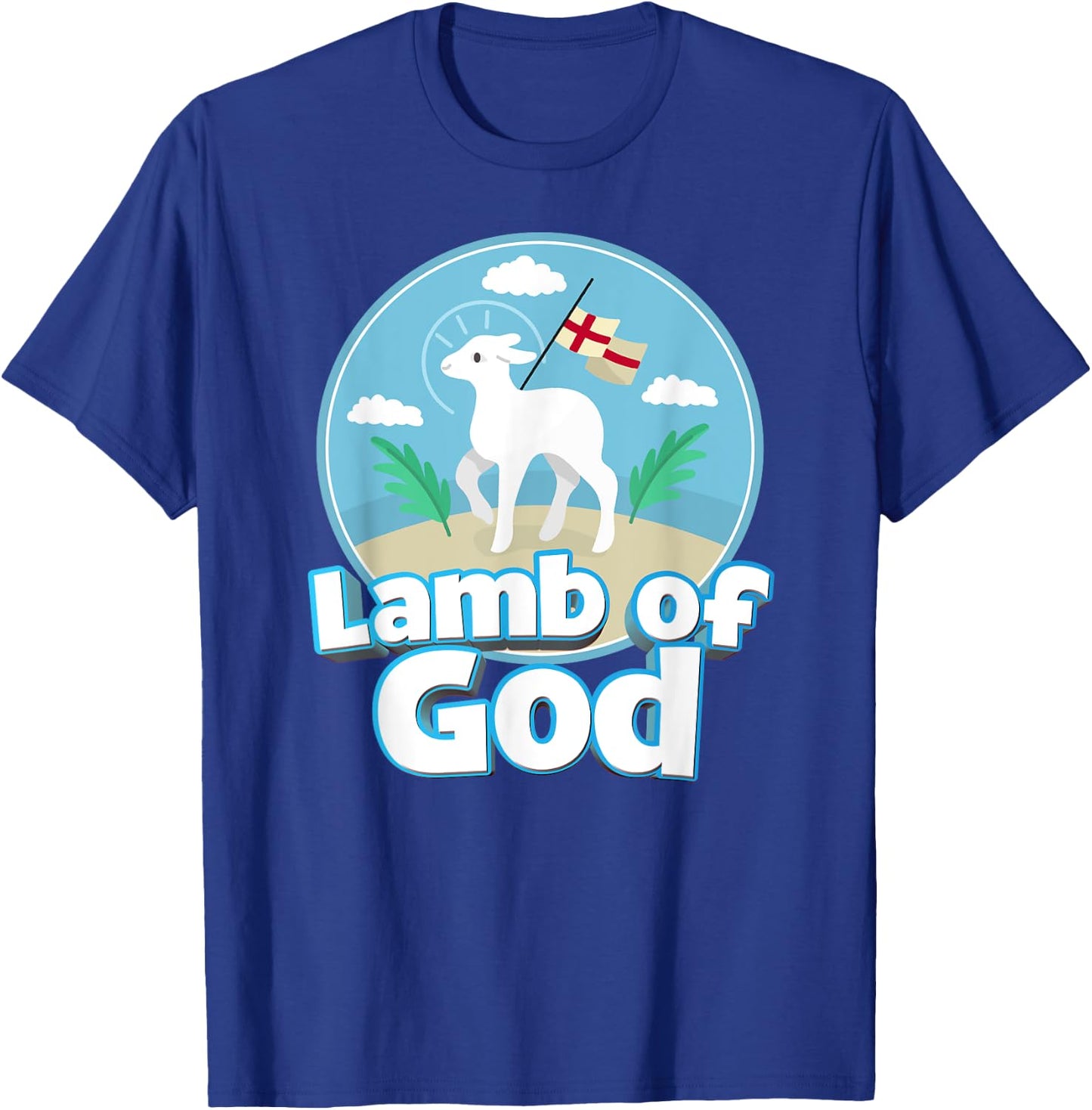 Lamb of God Agnus Dei Easter Catholic Kids Girls Boys T-Shirt - T-Shirt | Royal
