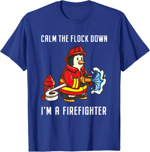 Fireman Penguin Gifts for Fireman Boys T-Shirt - T-Shirt | Royal