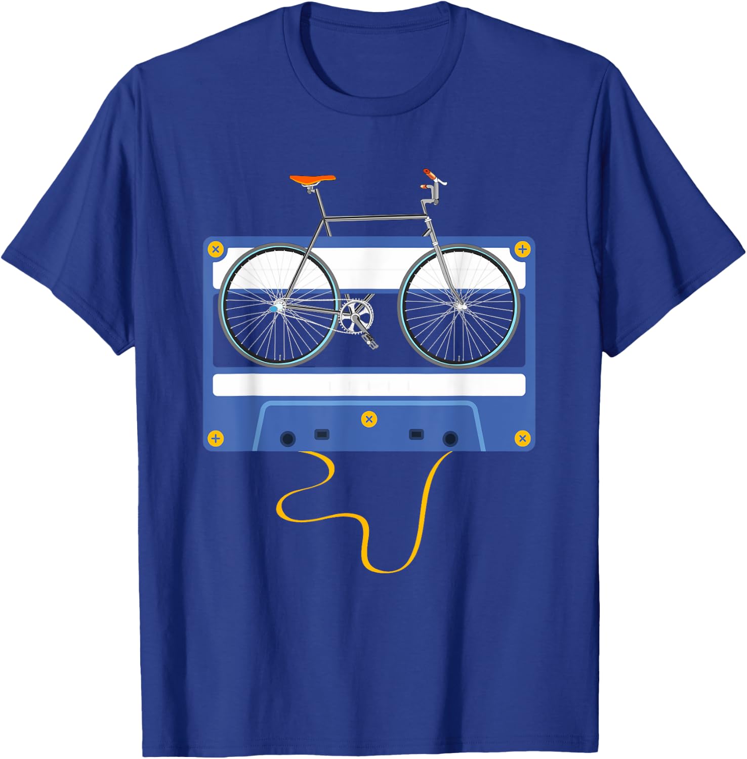 Vintage Cassette Cyclist Men Gift Biking Cycling Bicycle T-Shirt - T-Shirt | Royal