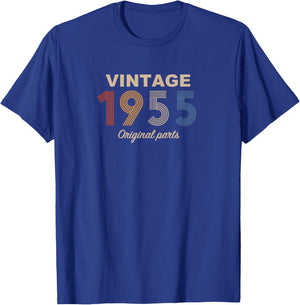 Retro 70 Years Vintage 1955 Original Parts 70th Birthday T-Shirt - T-Shirt | Royal