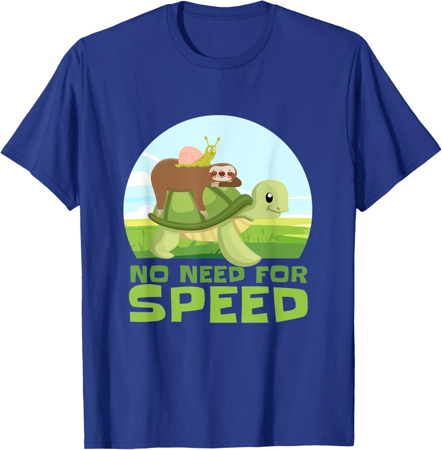 Funny Slow Moving Sloth Turtle Snail T-Shirt - T-Shirt | Royal