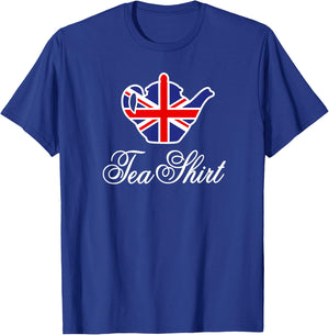 Tea Shirt British Union Jack Flag Teapot Tea Word Play T-Shirt - T-Shirt | Royal