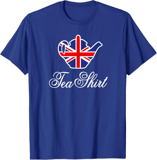 Tea Shirt British Union Jack Flag Teapot Tea Word Play T-Shirt - T-Shirt | Royal