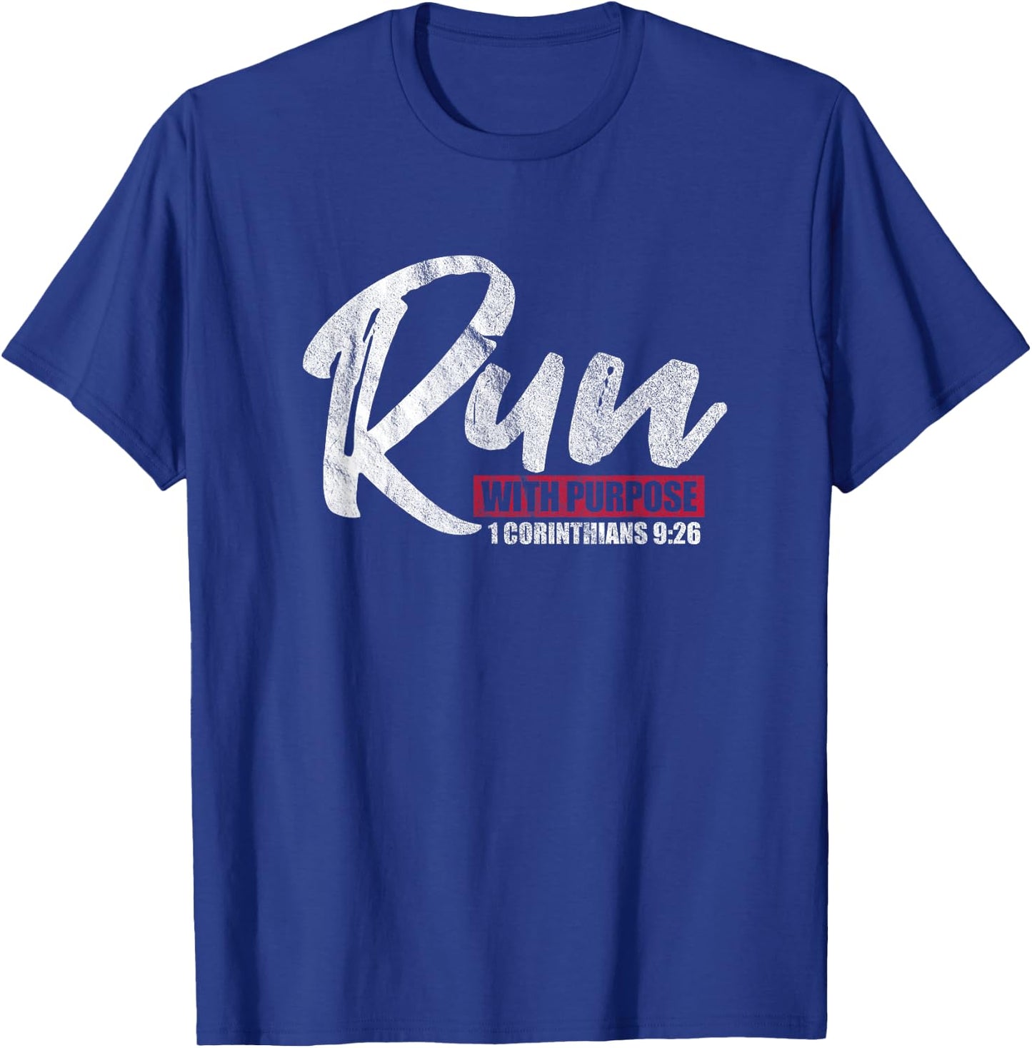 1 Corinthians 9:26 Christian Faith Running Runner T-Shirt - T-Shirt | Royal
