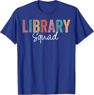 Library Squad Team Librarian Teacher Book Lover Women Kids T-Shirt - T-Shirt | Royal