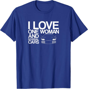 Funny Car Guy Gift - I Love One Woman And Several Cars T-Shirt - T-Shirt | Royal