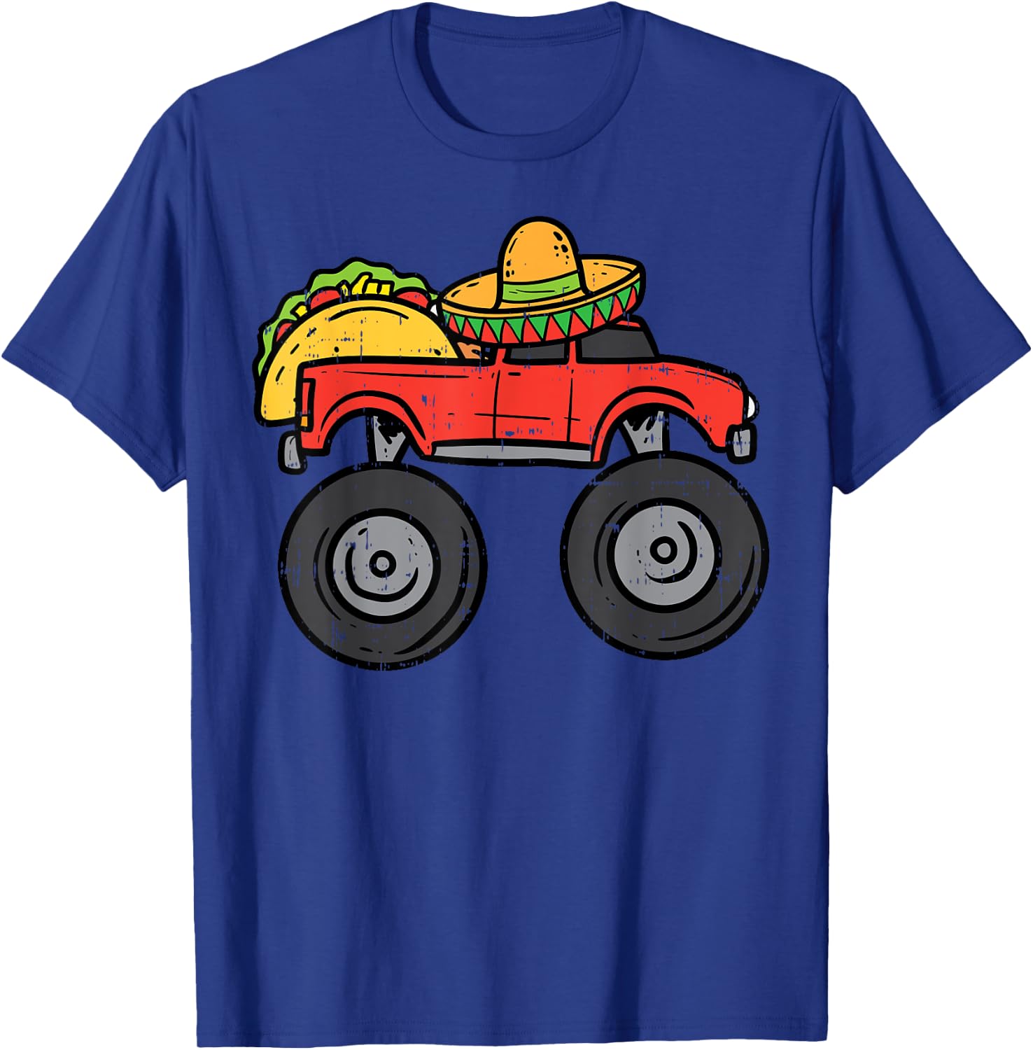 Taco Monster Truck Sombrero Cinco De Mayo Mexican Boys Kids T-Shirt - T-Shirt | Royal