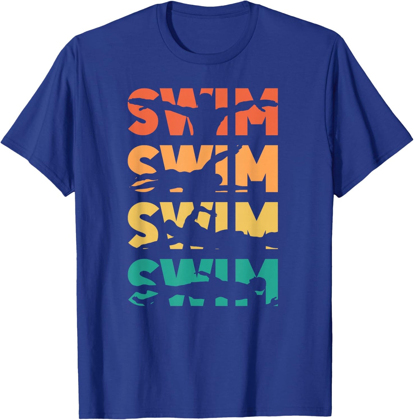 Swimming Swimmer Swim Retro Vintage T-Shirt - T-Shirt | Royal