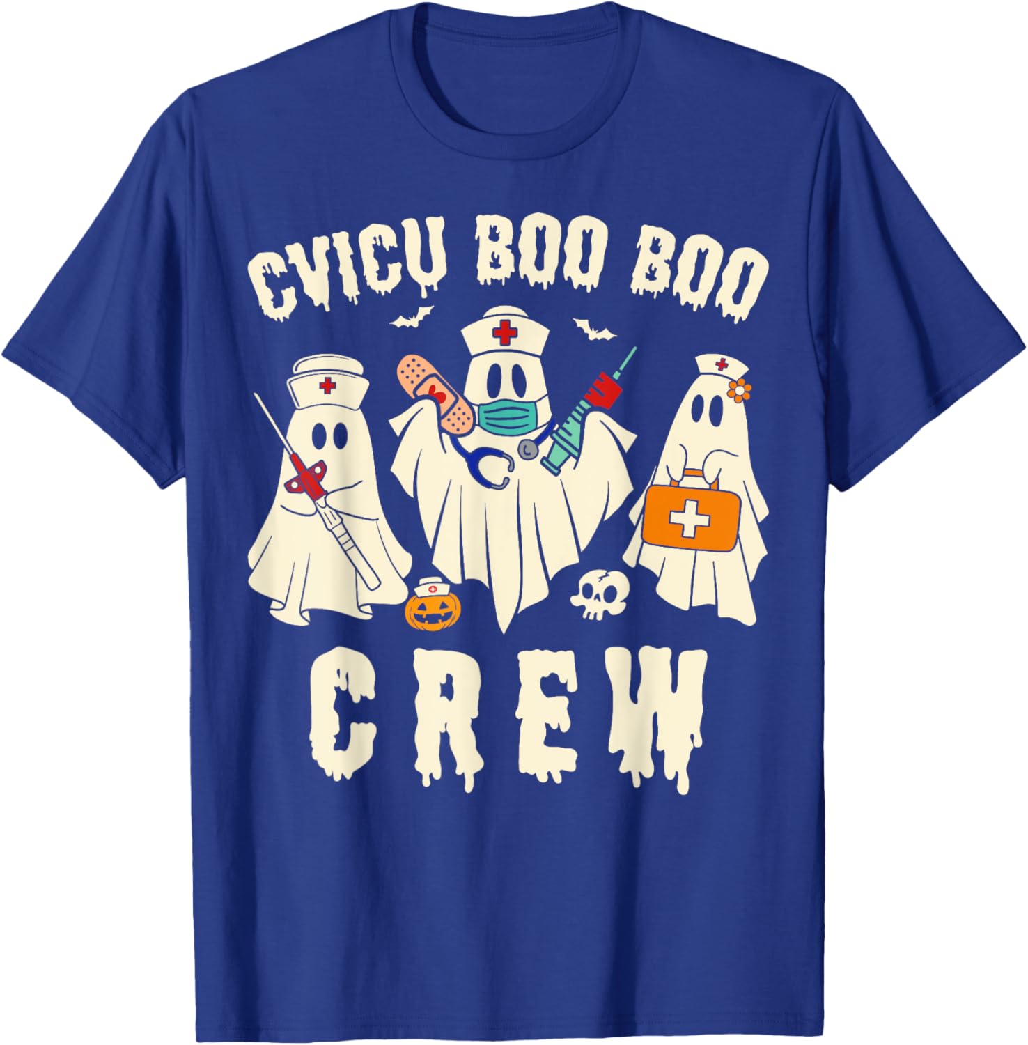 CVICU Boo Crew Nurse Costume Halloween Nurse T-Shirt - T-Shirt | Royal