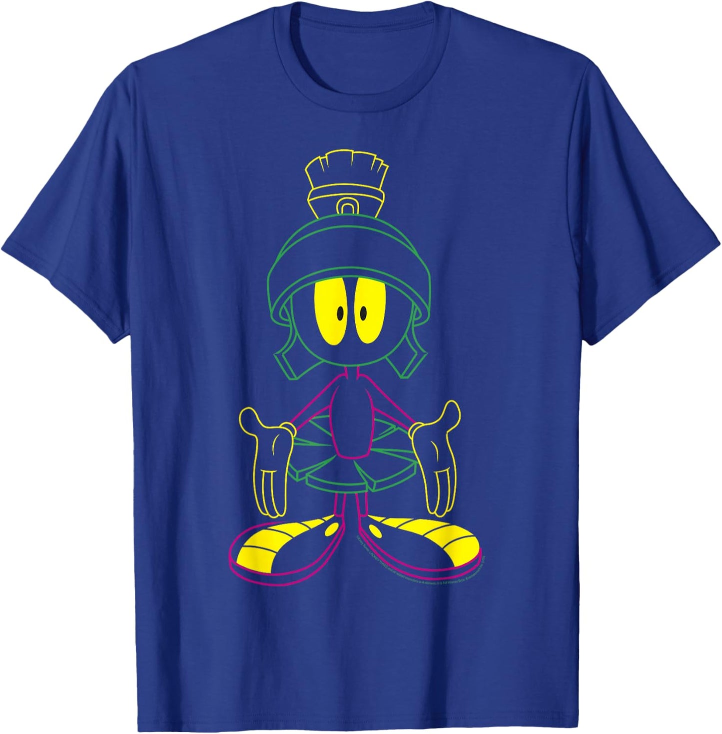 Looney Tunes Marvin The Martian Neon Outline T-Shirt - T-Shirt | Royal