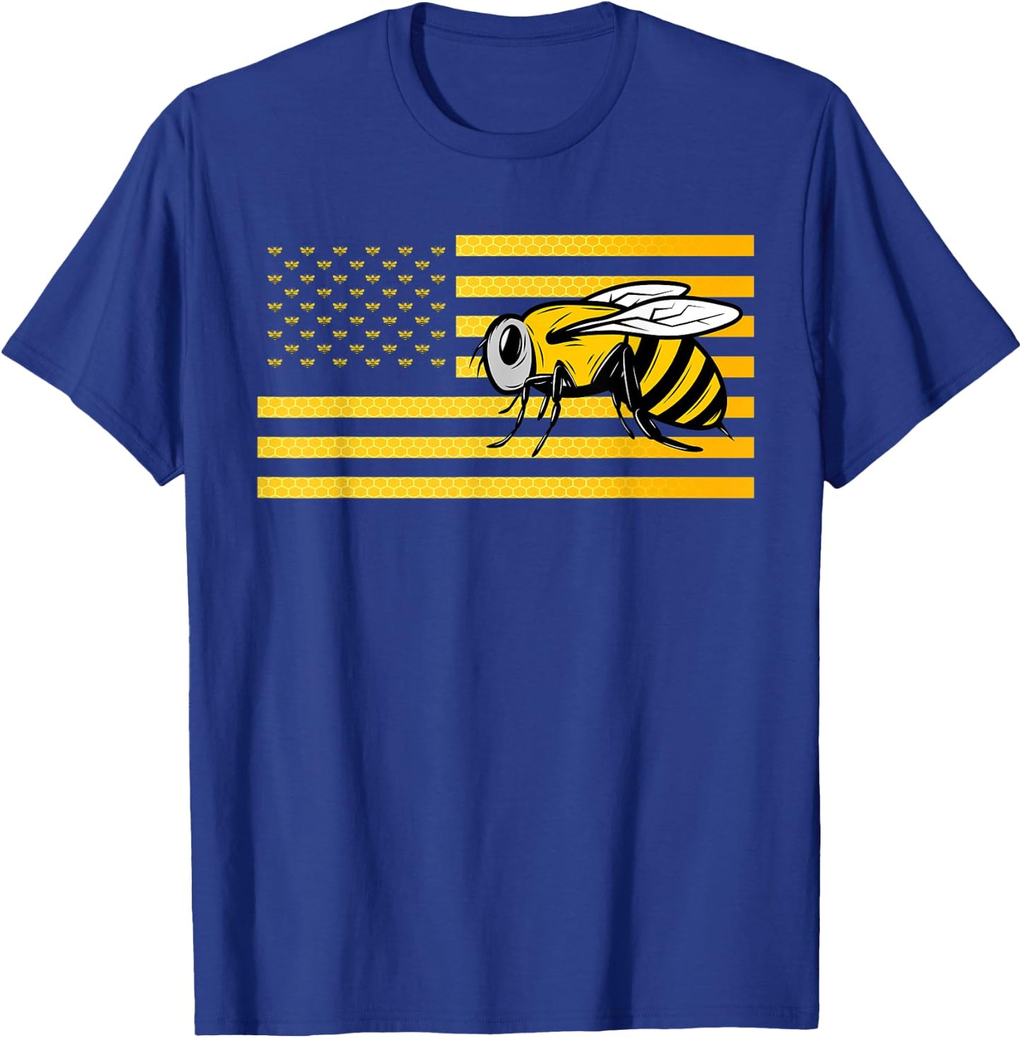 Beekeeping Beekeeper Honeycomb Bee American Flag Women Kids Men T-Shirt - T-Shirt | Royal