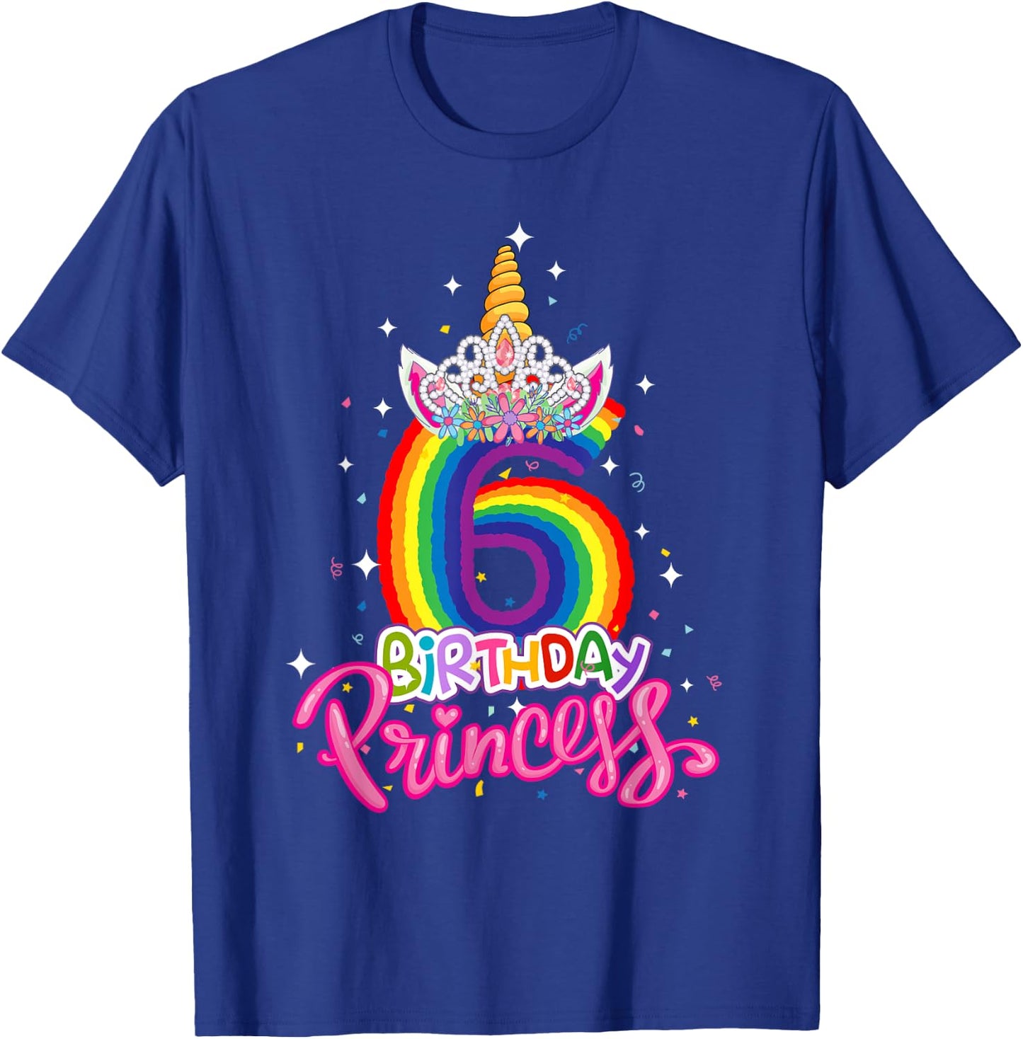 Birthday Princess Unicorn 6 Year Old 6th Birthday Girl Kids T-Shirt - T-Shirt | Royal