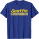Seattle Washington Retro Vintage Weathered Stripe Throwback T-Shirt - T-Shirt | Royal