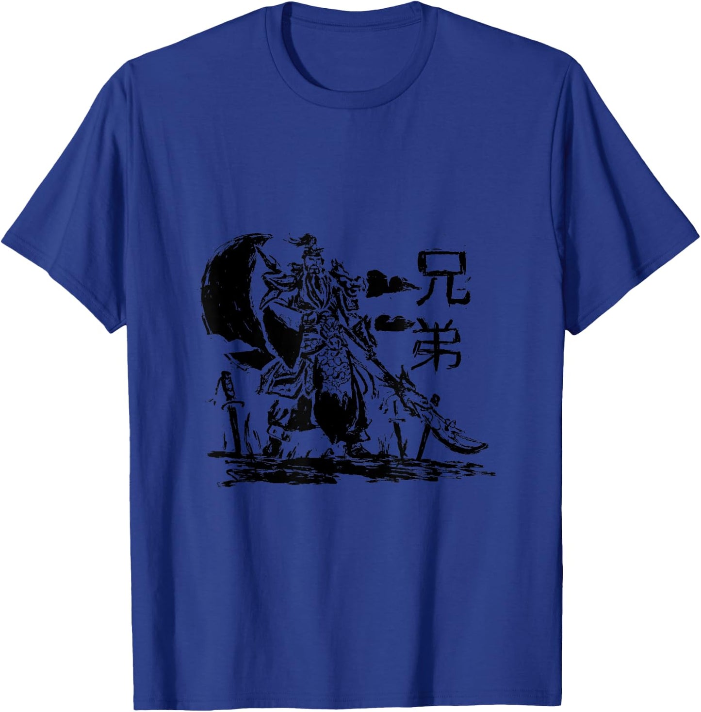 Guan Yu Chinese Warrior Sketch Design T-Shirt - T-Shirt | Royal