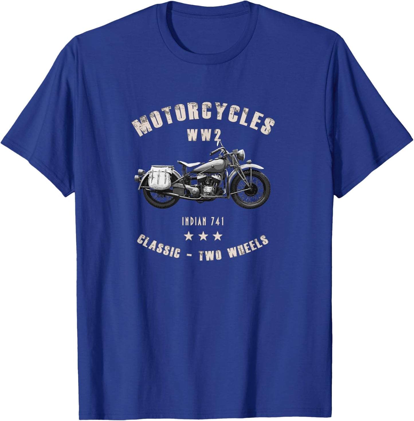 Indian 741 Classic Motorcycle WW2 T-Shirt - T-Shirt | Royal