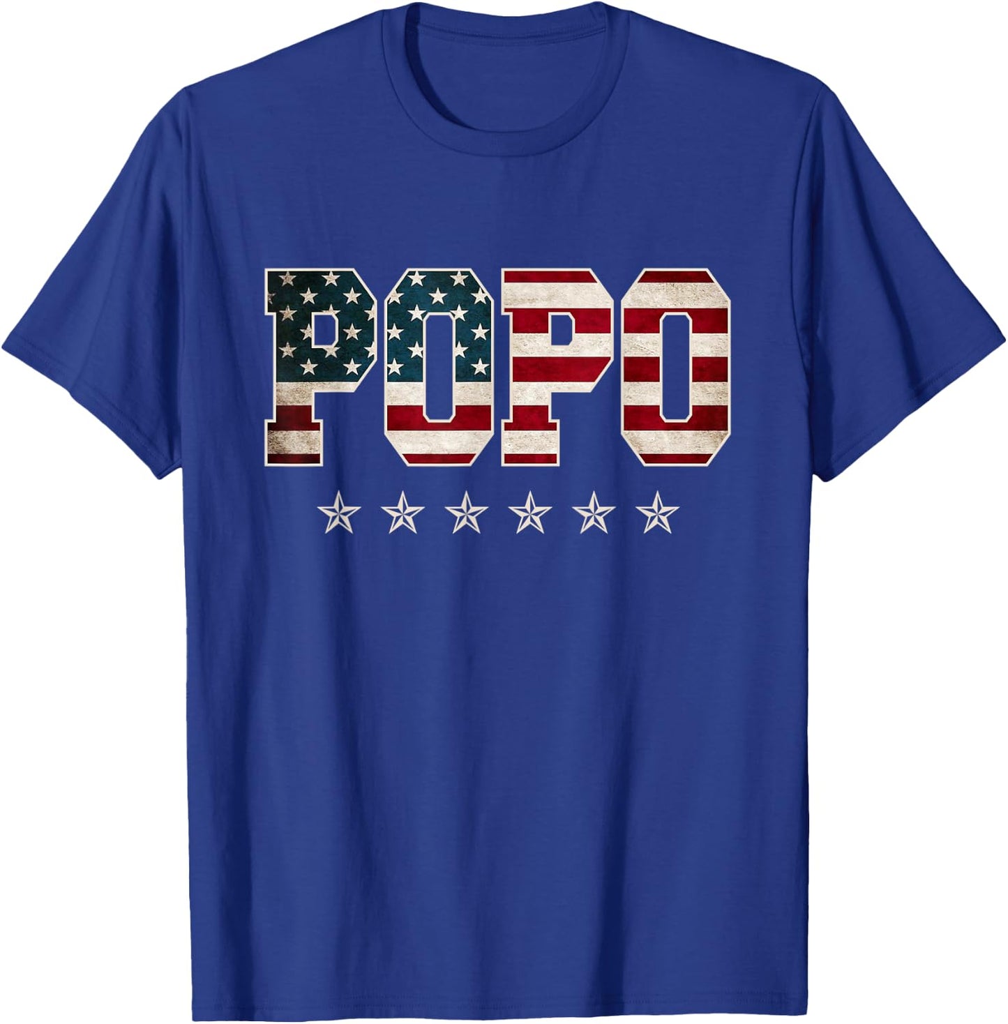 Popo Gift Father's Day American Flag 4th of July T-Shirt - T-Shirt | Royal