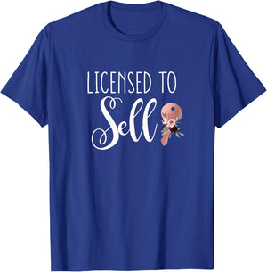 Licensed to Sell Floral Key for New Real Estate Agent Women T-Shirt - T-Shirt | Royal