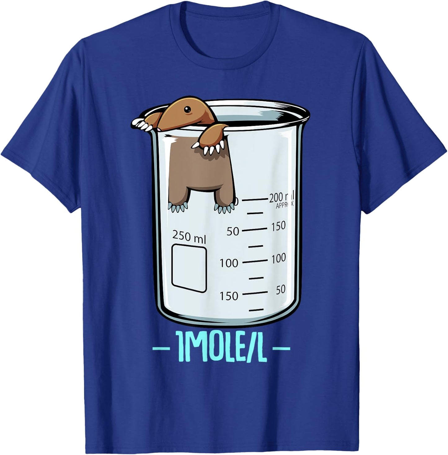 Funny Cute One Mole Per Litre Chemistry Avogadro's Day T-Shirt - T-Shirt | Royal