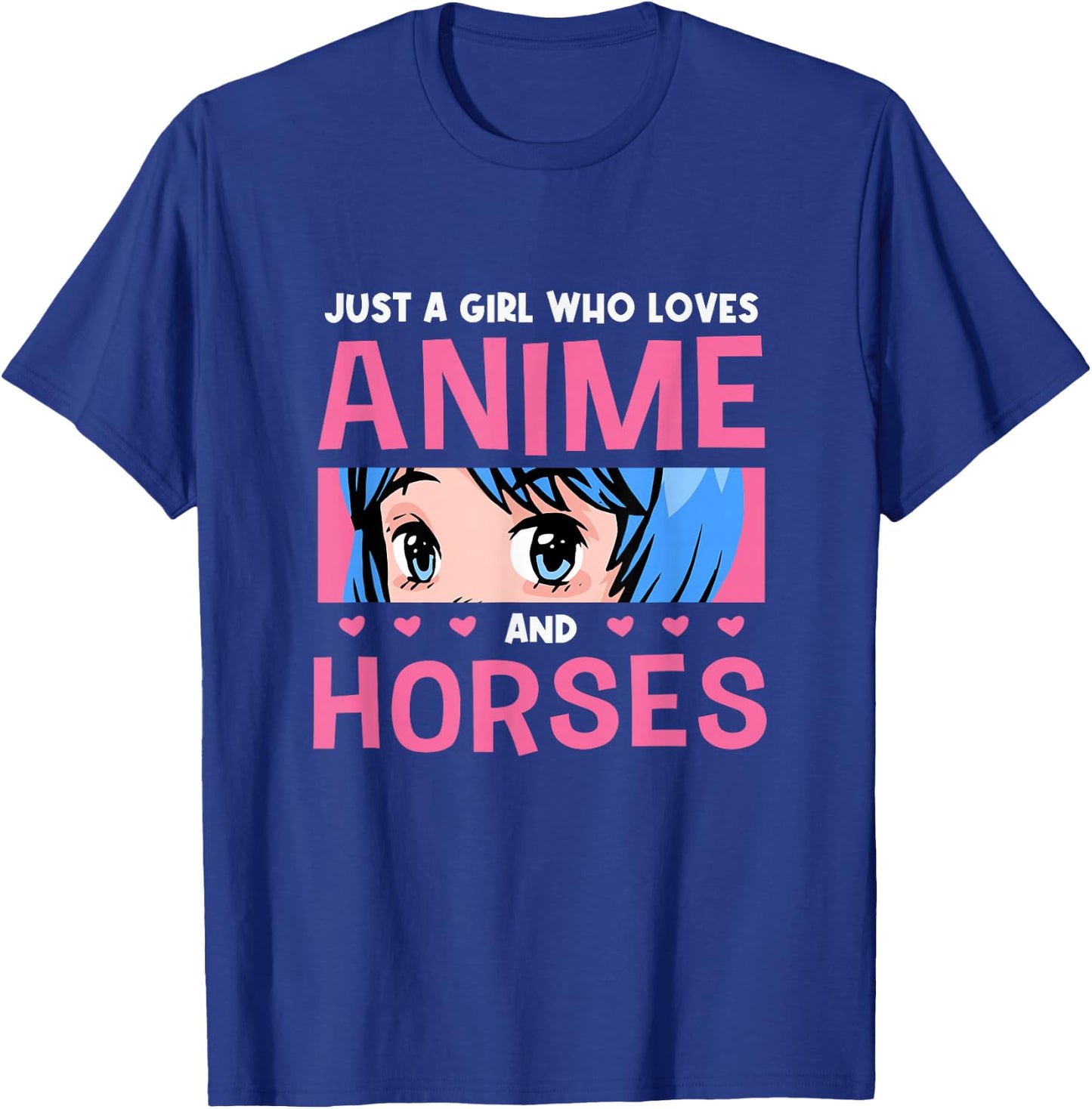 Girl Who Loves Anime And Horses Anime Lover Horse Lover T-Shirt - T-Shirt | Royal