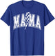 Mama Lightning Bolt Checkered Varsity Mom Women Mother's Day T-Shirt - T-Shirt | Royal