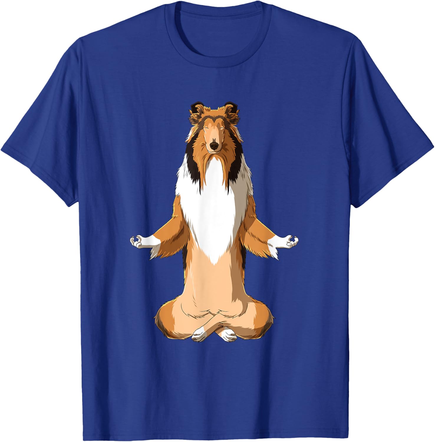 Yoga Collie Dog Long Hair Collie Men Women Girls Kids T-Shirt - T-Shirt | Royal