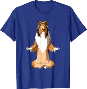 Yoga Collie Dog Long Hair Collie Men Women Girls Kids T-Shirt - T-Shirt | Royal