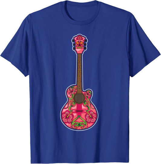 Guitar Sugar Skull Decoration | Guitarists Funny Music Gift T-Shirt - T-Shirt | Royal
