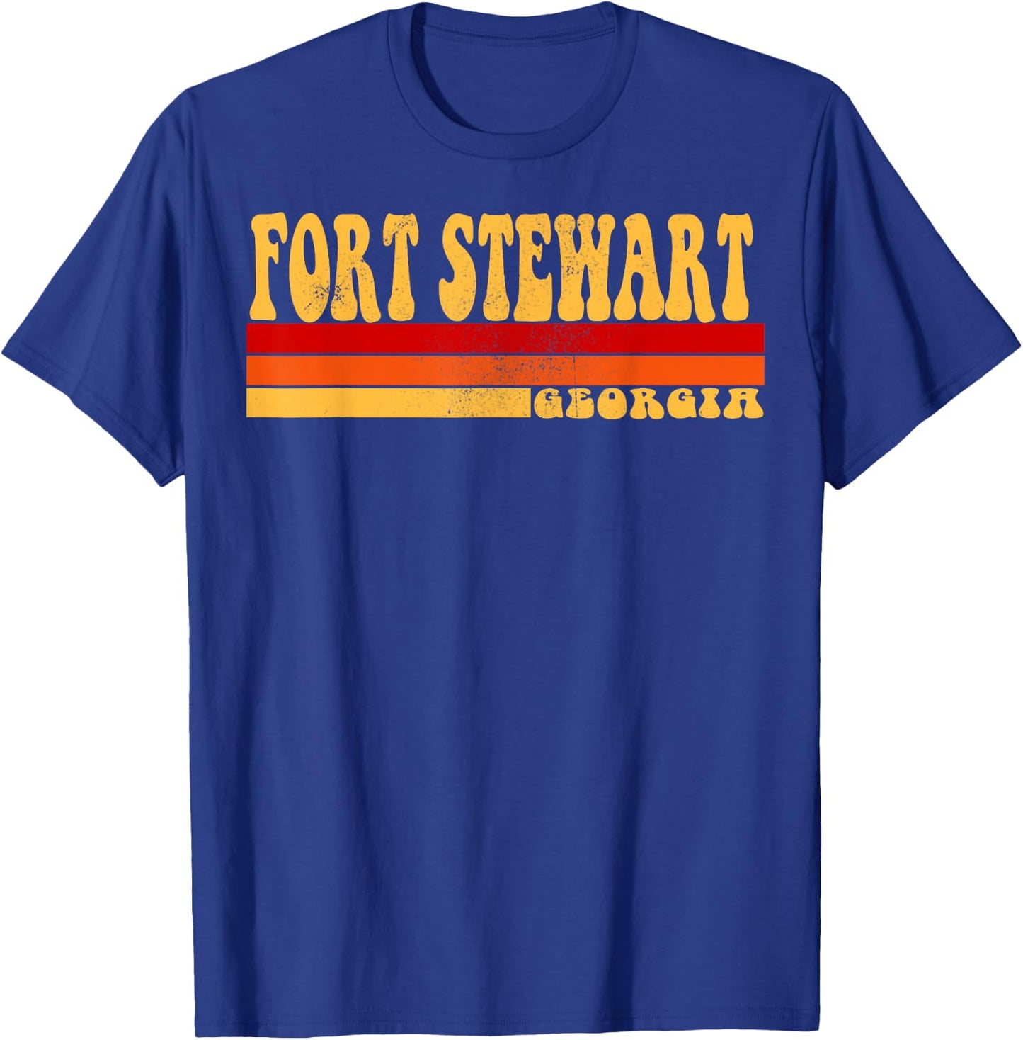 FORT STEWART Georgia City Vintage Roots Retro Design 70s 80s T-Shirt - T-Shirt | Royal