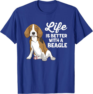 Funny Beagle Dog Life Is Better With A Beagle T-Shirt - T-Shirt | Royal