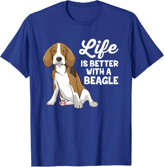 Funny Beagle Dog Life Is Better With A Beagle T-Shirt - T-Shirt | Royal