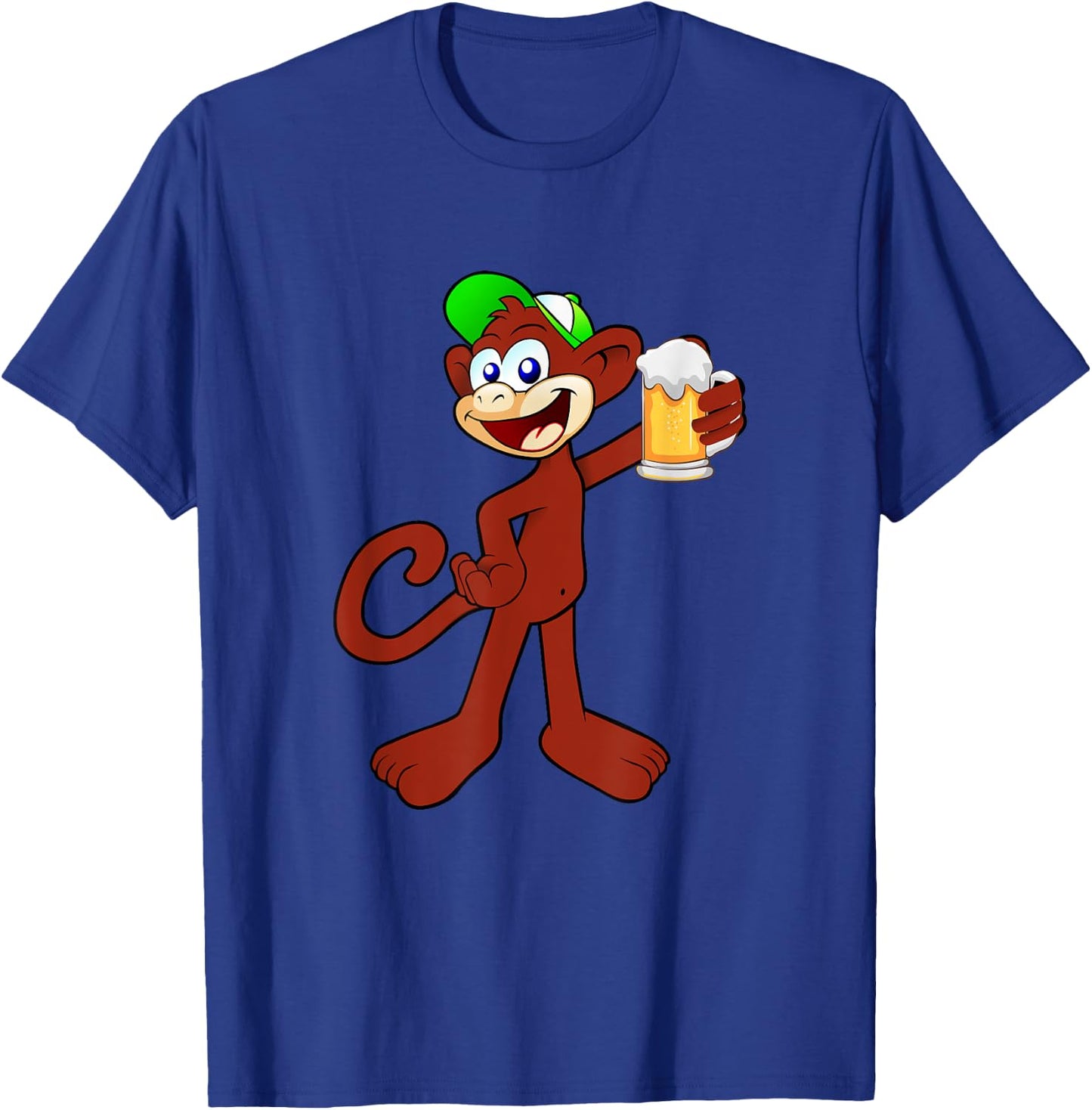 Beer Drinking Monkey Funny Beer Lovers Trendy Gag Gift T-Shirt - T-Shirt | Royal