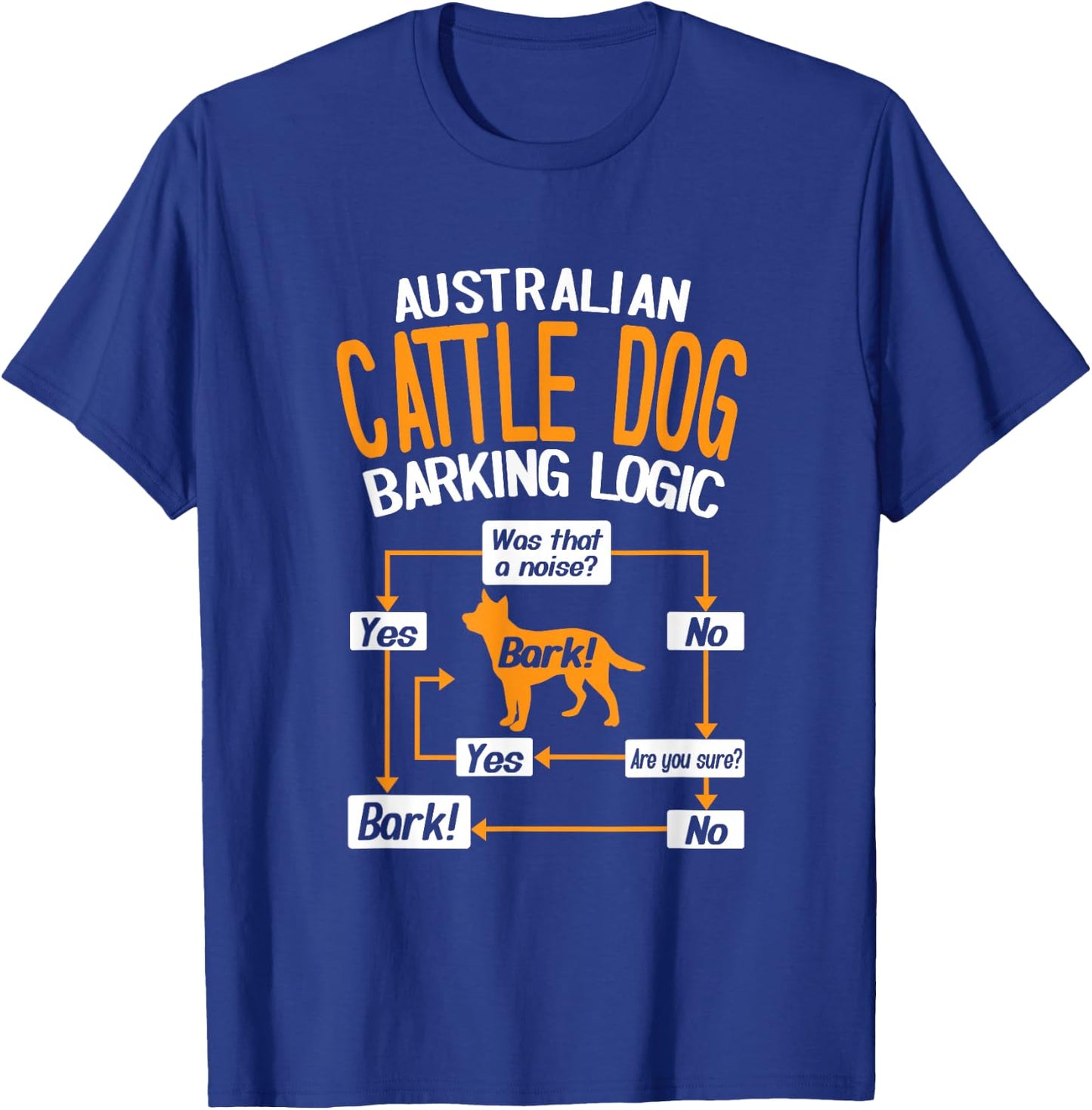 Australian Cattle Dog Barking Logic Funny Dog Lover T-Shirt - T-Shirt | Royal
