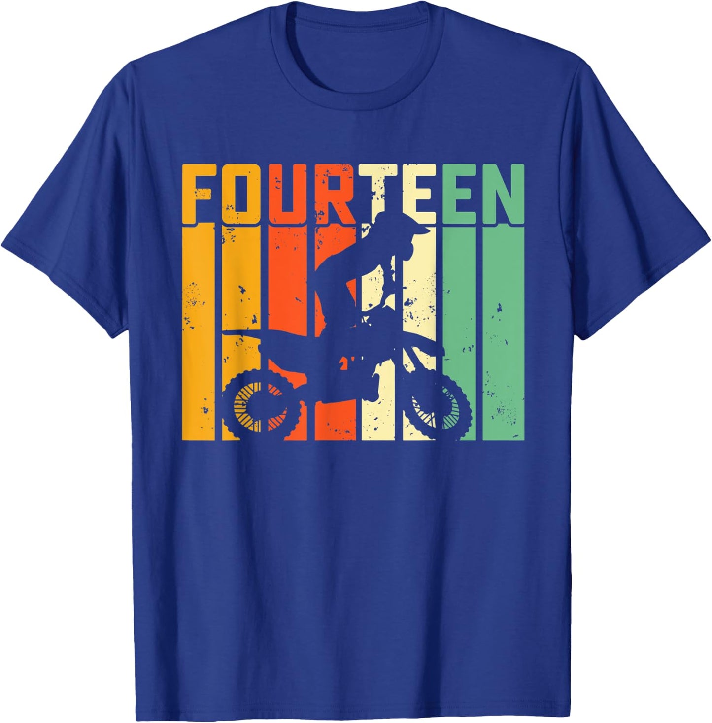 14th Birthday Motocross Turning 14 Dirtbiking Boys Dirt Bike T-Shirt - T-Shirt | Royal