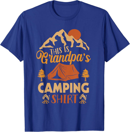 This Is Grandpa's Camping Shirt Funny Camping Hiking T-Shirt - T-Shirt | Royal