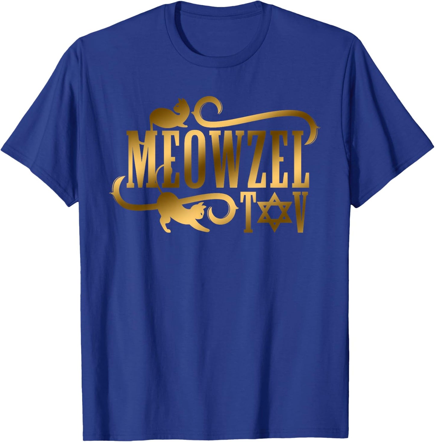 Funny Meowzel Tov Jewish Cat Lover Bar Bat Mitzvah Wedding T-Shirt - T-Shirt | Royal