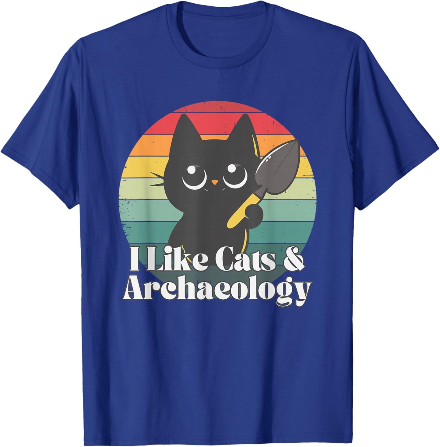 I Like Cat And Archaeology - Cat - Funny Archaeology T-Shirt - T-Shirt | Royal