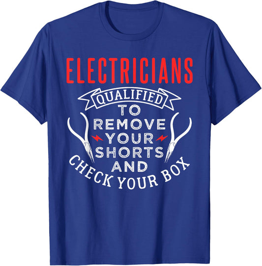 Funny Plyers Shorts Electrician Design T-Shirt - T-Shirt | Royal