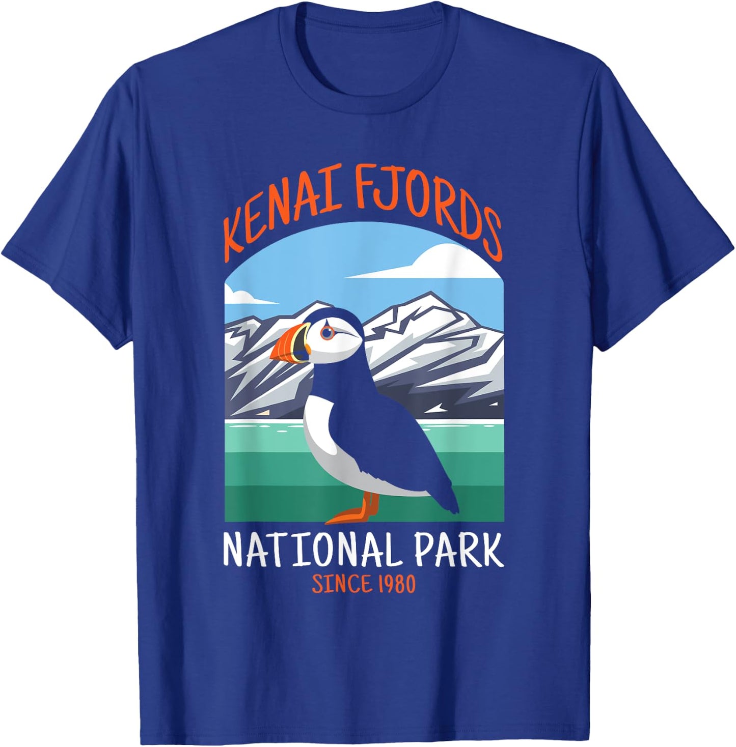 Kenai Fjords National Park US Puffin Bird Alaska T-Shirt - T-Shirt | Royal
