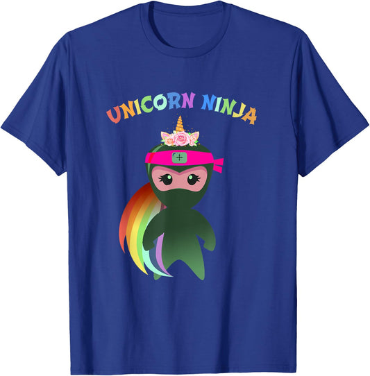 Purple UNICORN NINJA Disguise Birthday Girls Kids & Teachers T-Shirt - T-Shirt | Royal