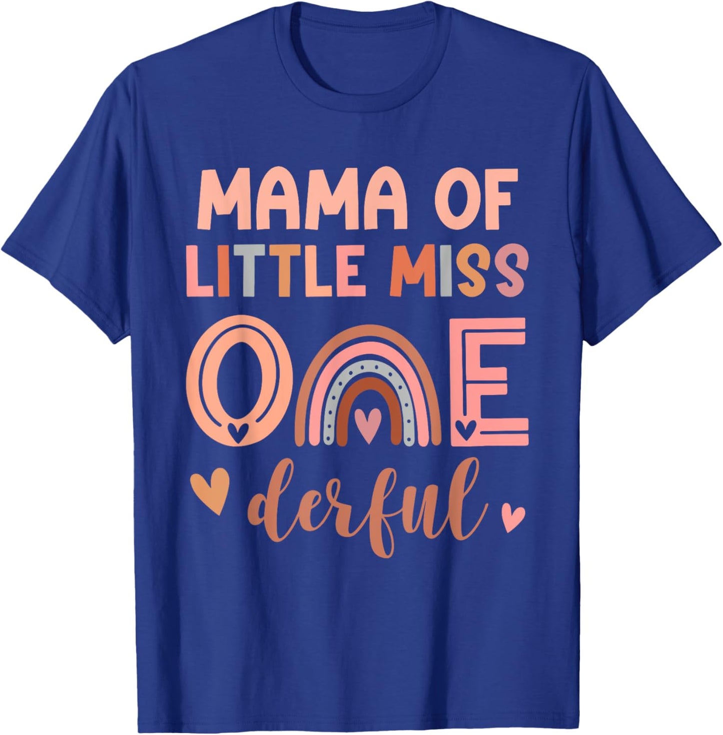 Mama of Miss Onederful 1st Birthday Party Girl Cute Mom T-Shirt - T-Shirt | Royal