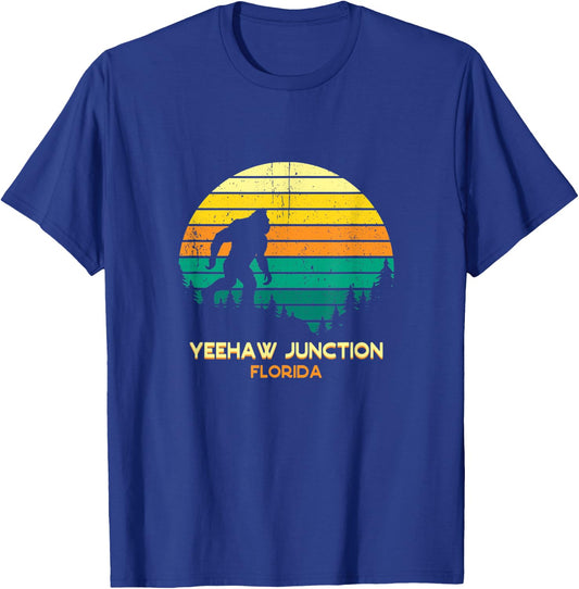 Retro Bayou Yeehaw Junction, Florida Bigfoot Souvenir T-Shirt - T-Shirt | Royal