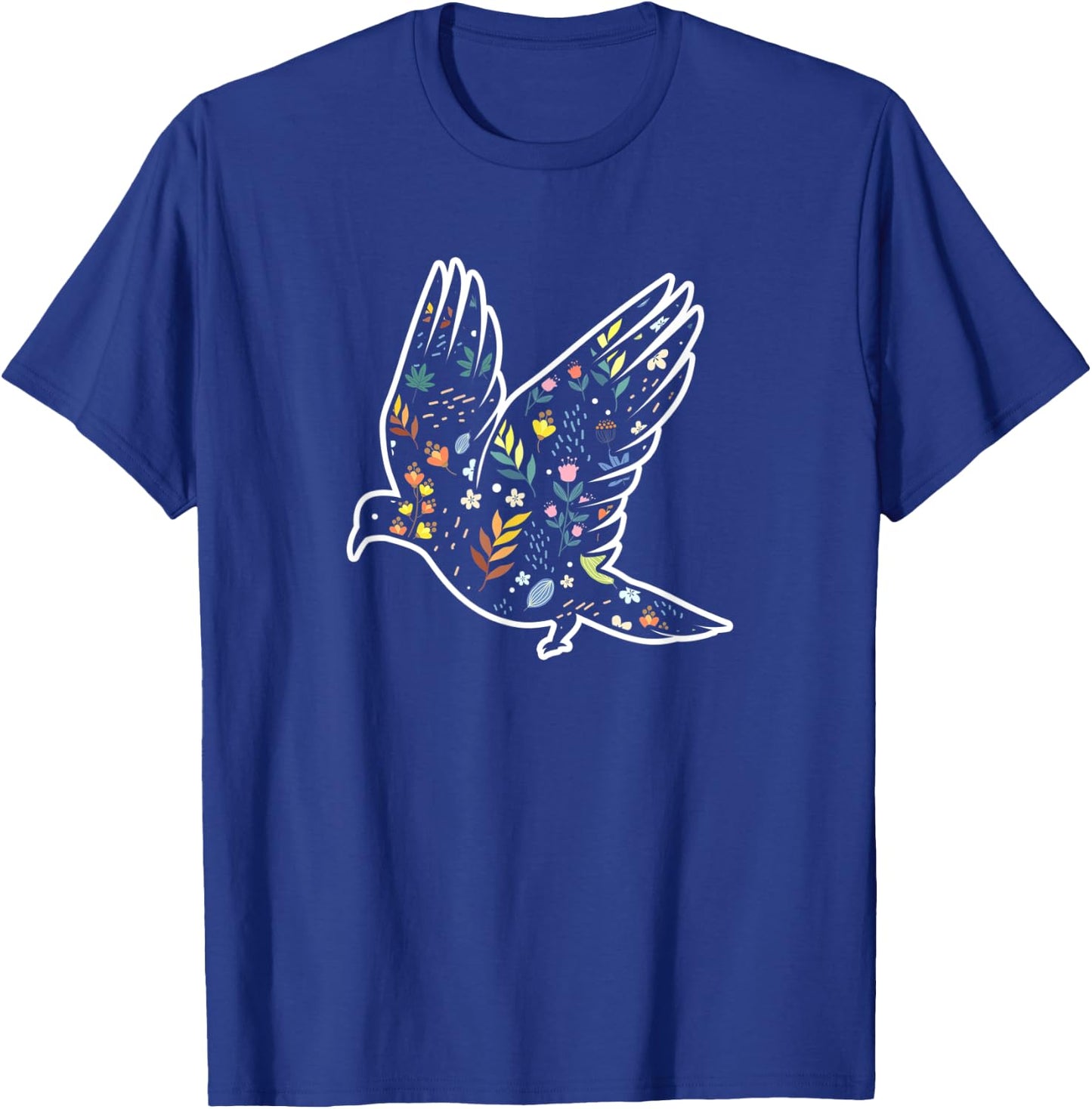 Floral Pattern Pigeon T-Shirt - T-Shirt | Royal