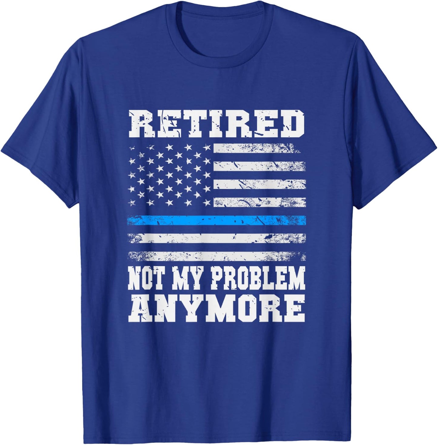 Retired Police Officer Policeman Retirement Gift USA Police T-Shirt - T-Shirt | Royal